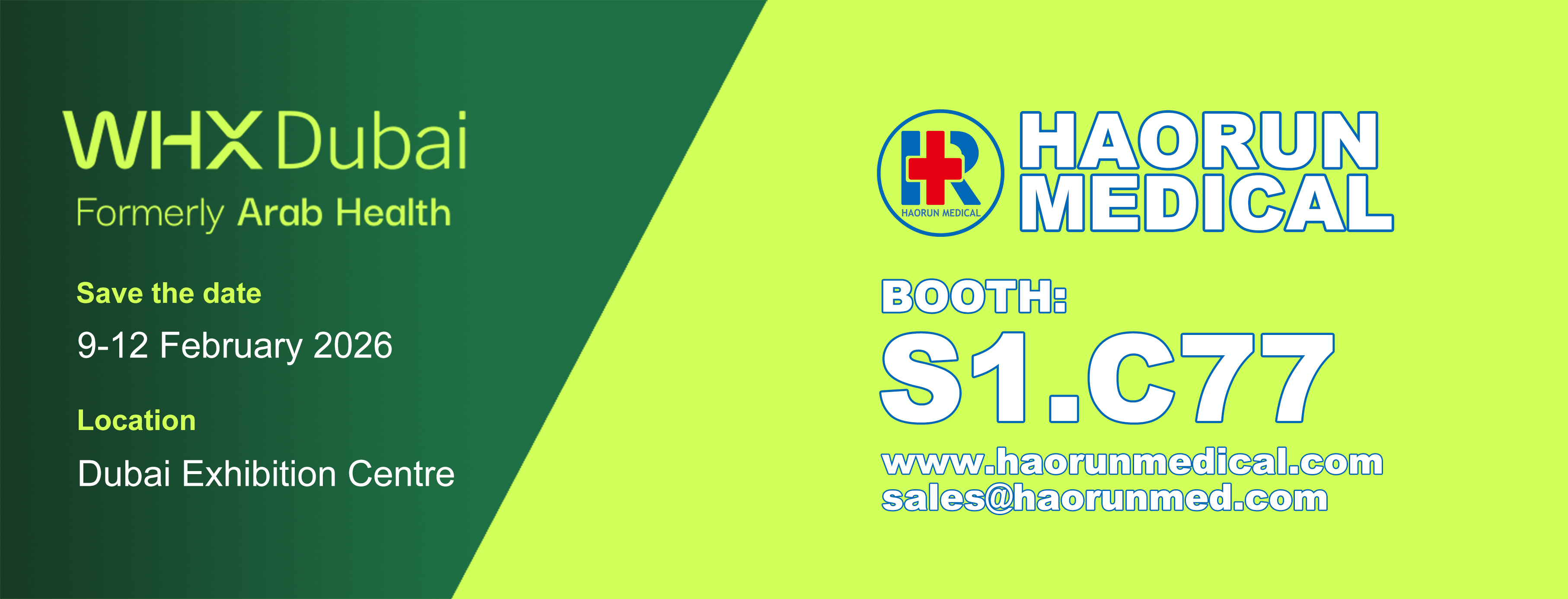 Haorun Medical, 2026DUBAI WHX Ausstellungseinladung