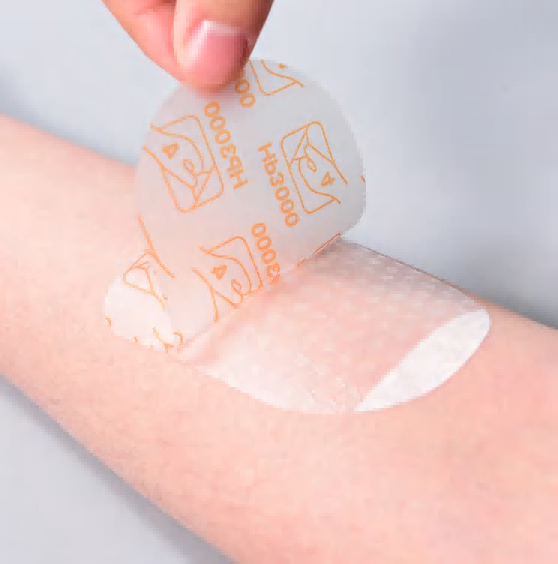 Hochdurchweisbares transparentes Dressing mit Gitterbeschichtung